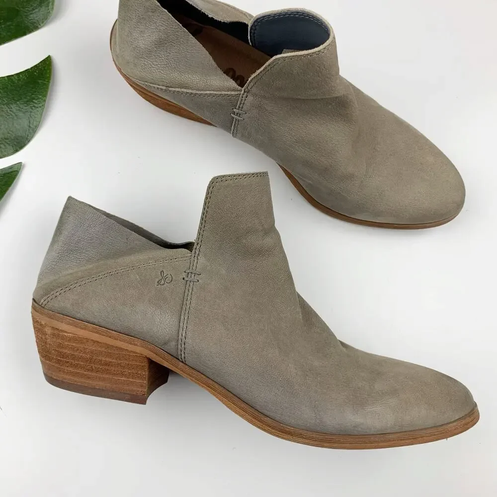 Sam Edelman Prentice Convertible Mules Booties Grey Leather Ankle Boots Womens 8